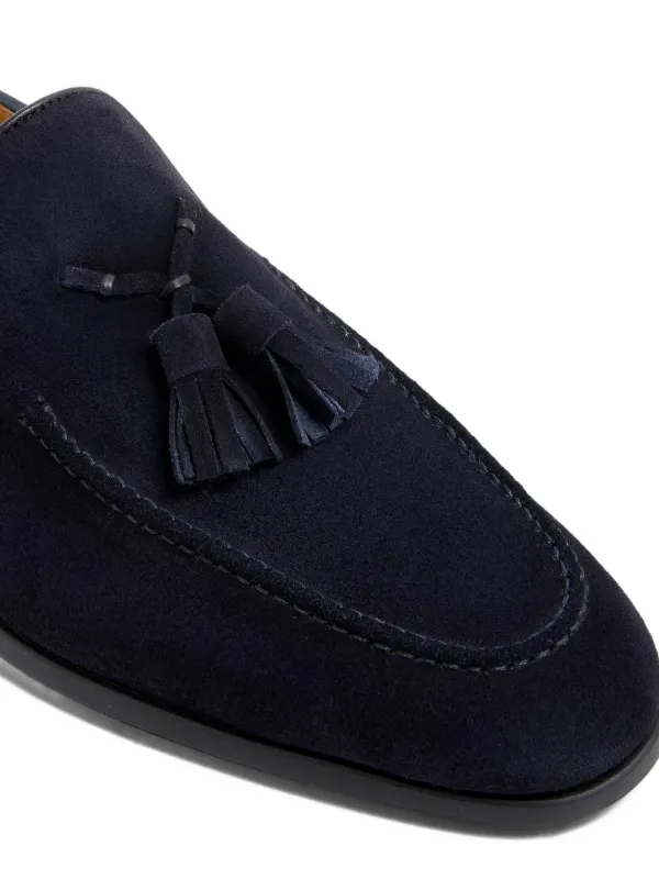 MAGNANNI マグナーニ スウェード タッセル ローファー 39 ネイビー