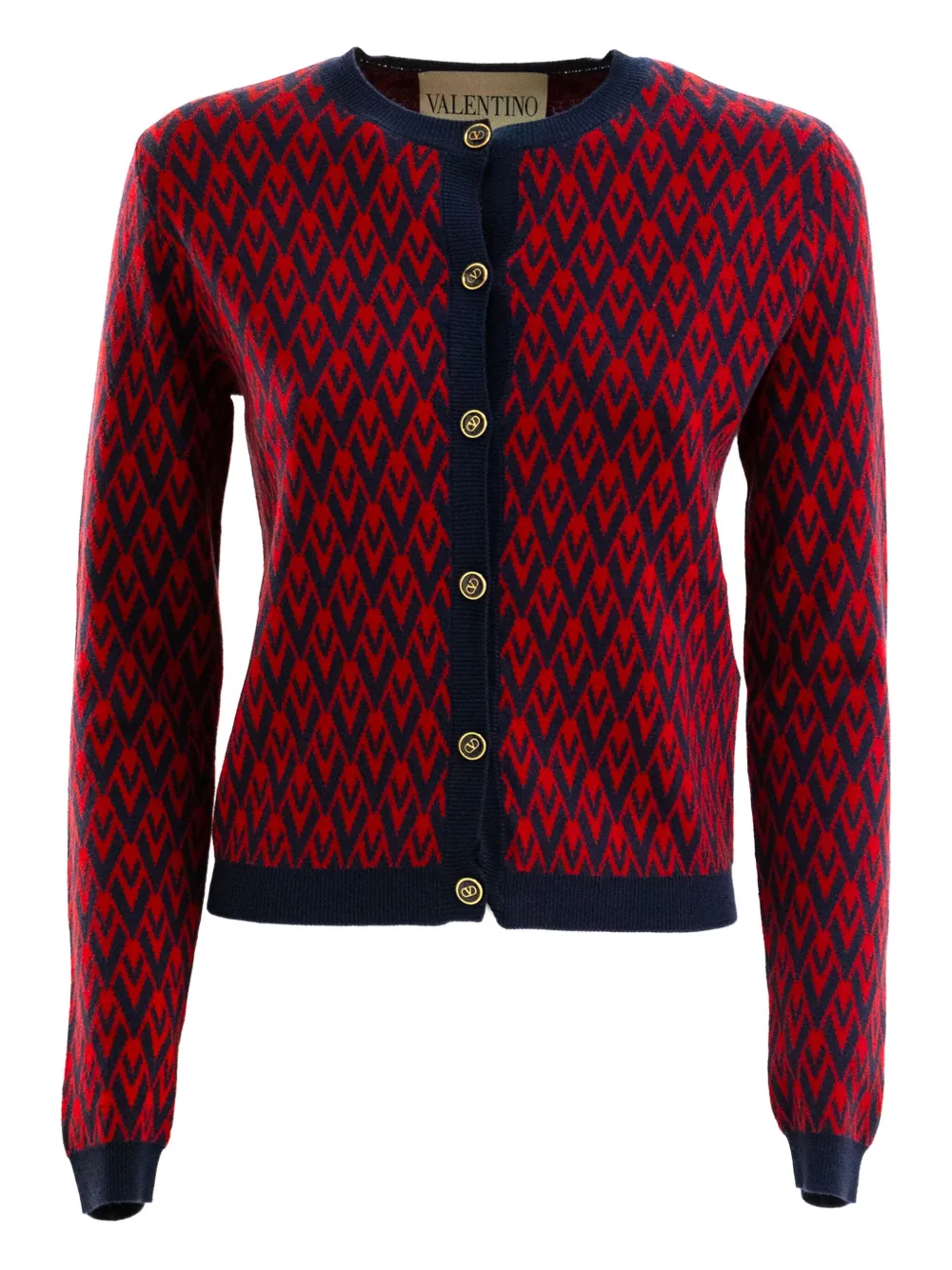 Valentino Garavani Vest met chevron streep en ruches Blauw
