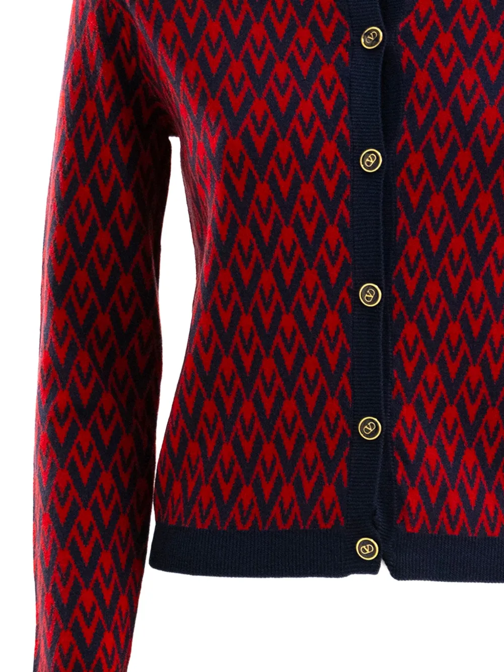 Valentino Garavani Vest met chevron streep en ruches Blauw