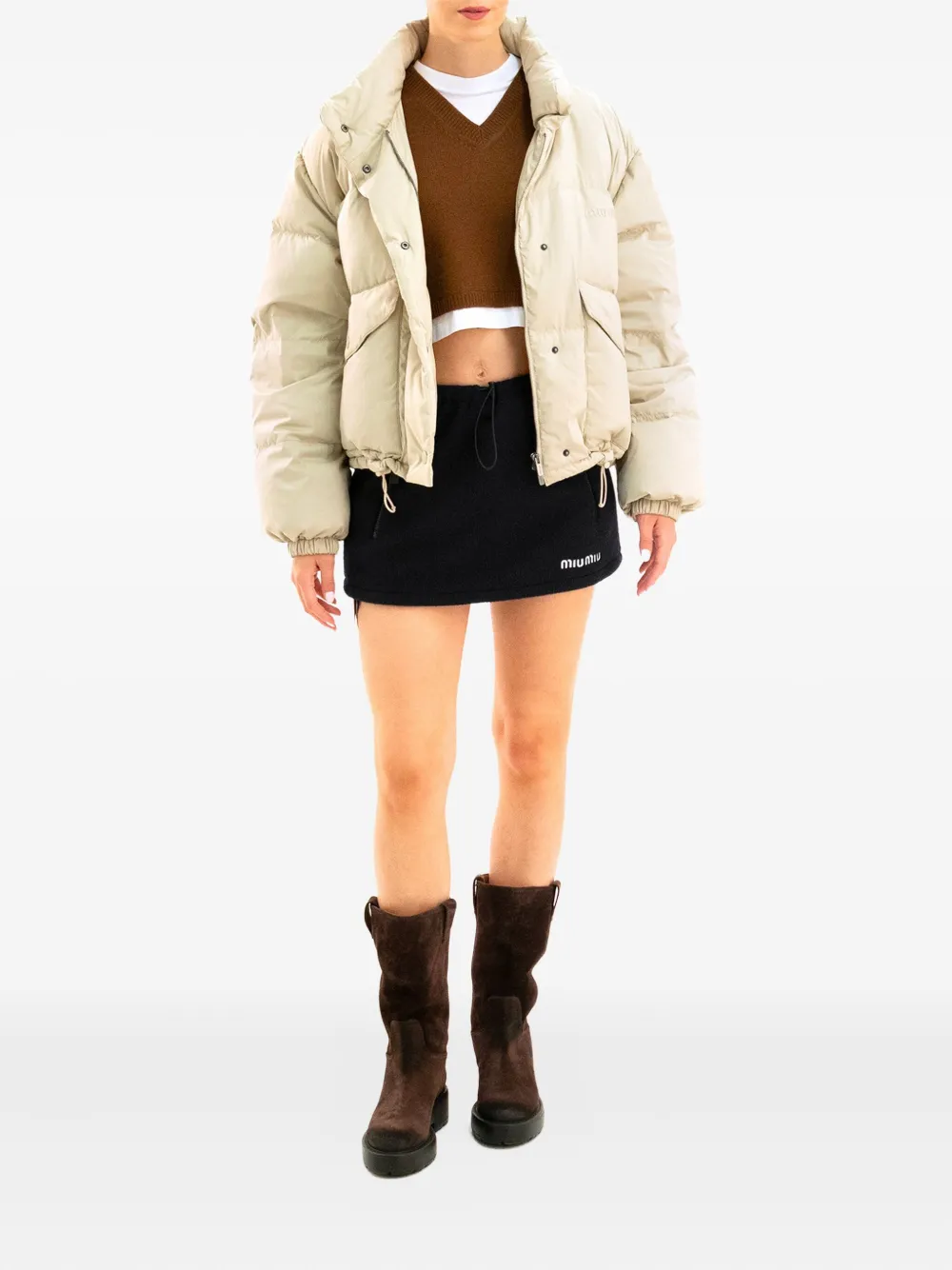 Miu Gewatteerd jack Beige