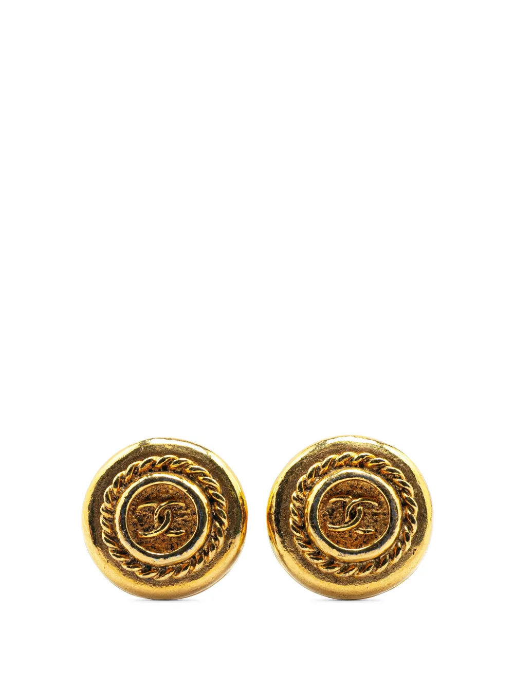 CHANEL Pre-Owned 1970-1980 ゴールドプレーテッド ココマーク ボタン クリップオン コスチューム イヤリング - CHANEL Pre-Owned 1970-1980 ゴールドプレーテッド ココマーク ボタン クリップオン コスチューム イヤリング -