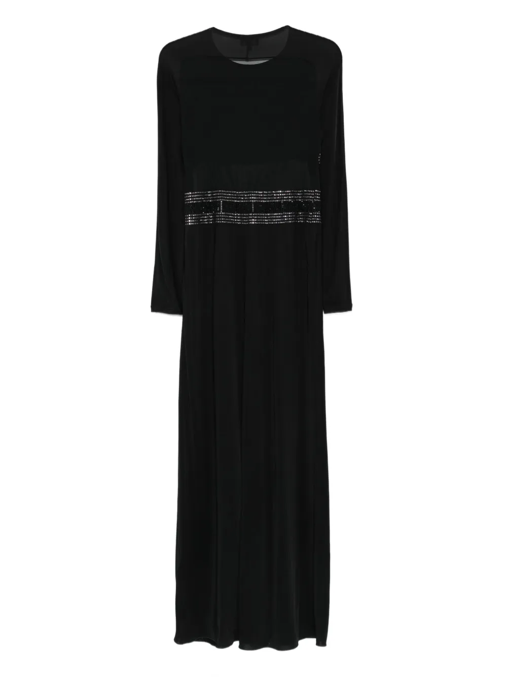 Giorgio Armani Verfraaide midi-jurk met mesh vlak - Zwart