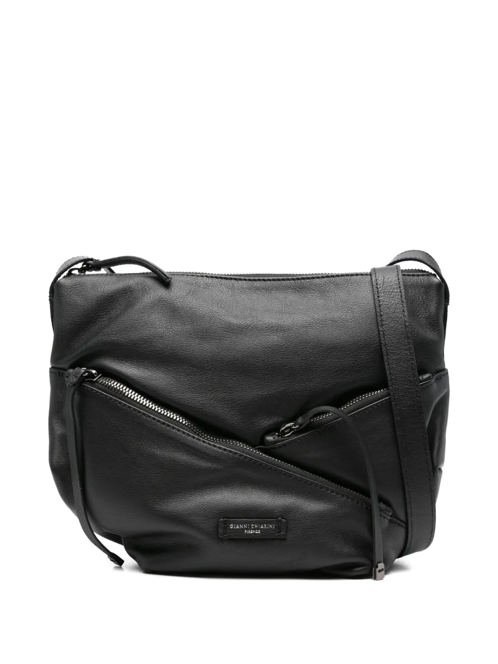 GIANNI CHIARINI Shania leren crossbodytas met diagonale rits Zwart