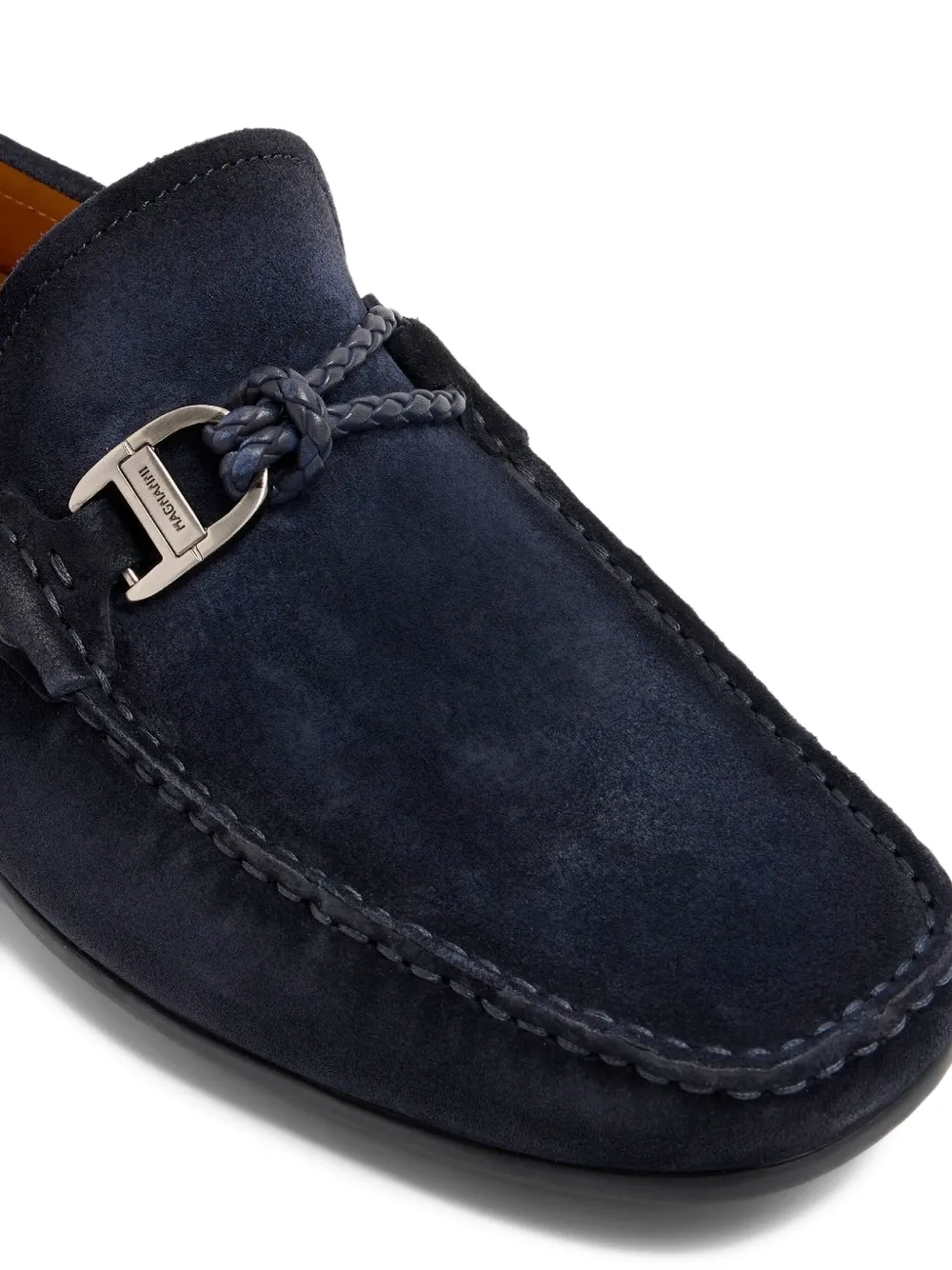 Magnanni braided-buckle loafers Blue