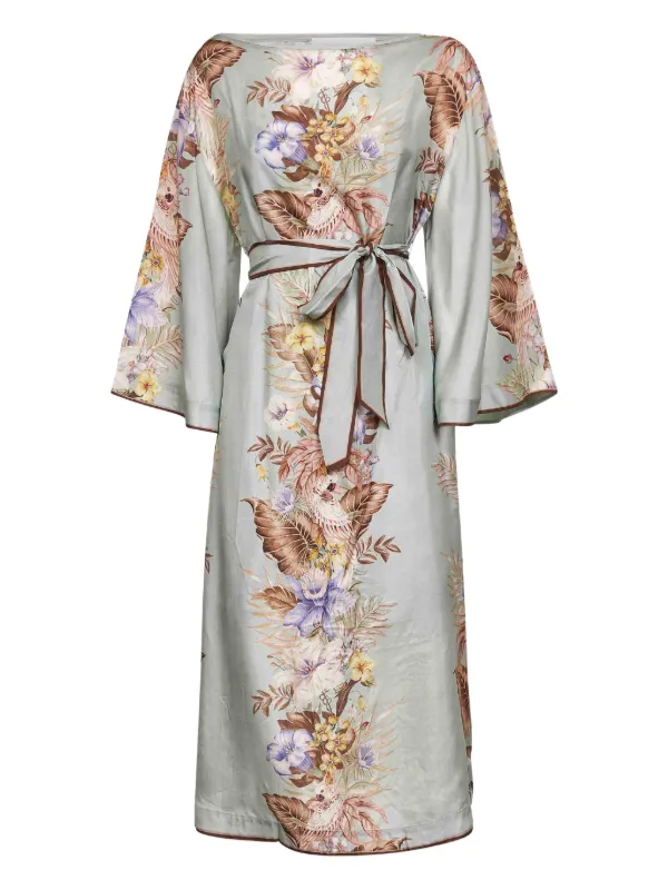 zimmermann floral print midi dress Awaken floral linen midi dress in blue - Zimmermann