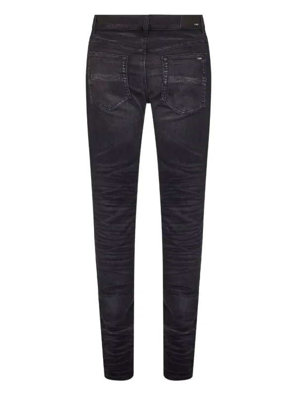 AMIRI bandana-patch Distressed Jeans Black FARFETCH JO