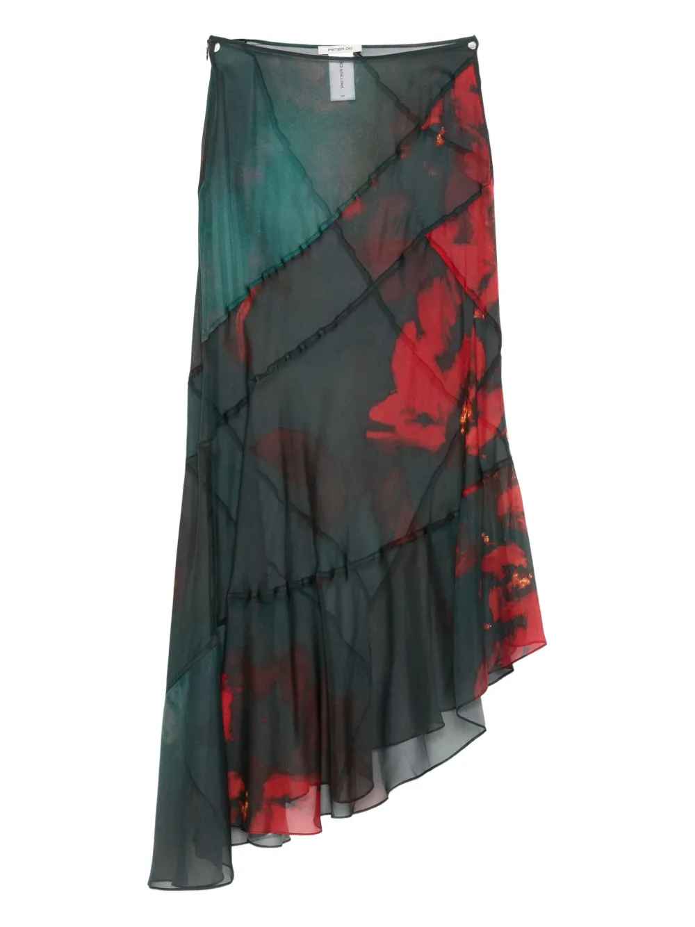 Peter Do Floral-print Asymmetric Maxi Skirt In Green