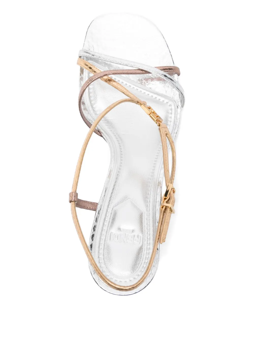FENDI 90mm logo-plaque sandals Gold