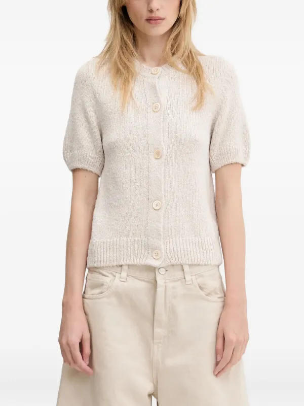 OUR LEGACY Puff-sleeve Button Cardigan in Neutrals