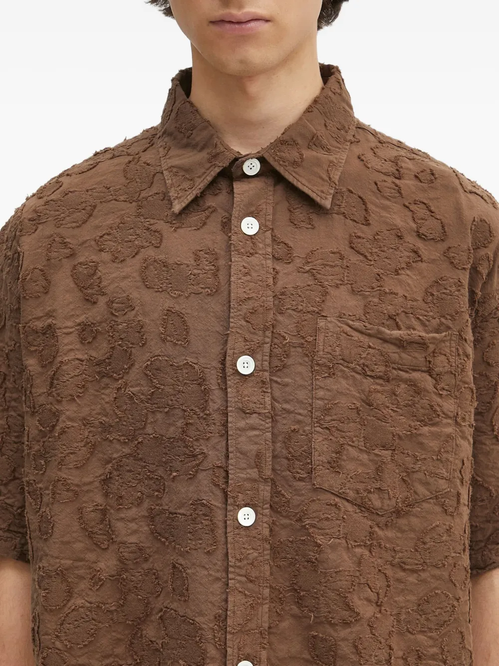 Norse Projects overhemd met korte mouwen Bruin
