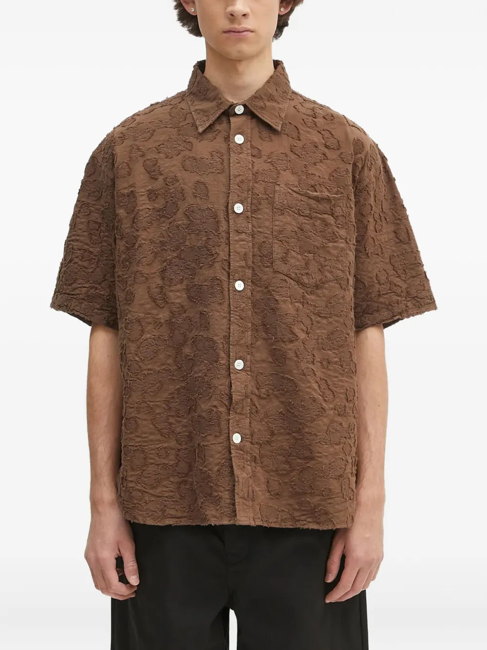Norse Projects overhemd met korte mouwen Bruin
