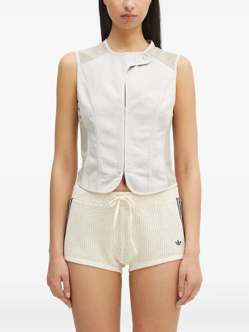 panelled sleeveless vest