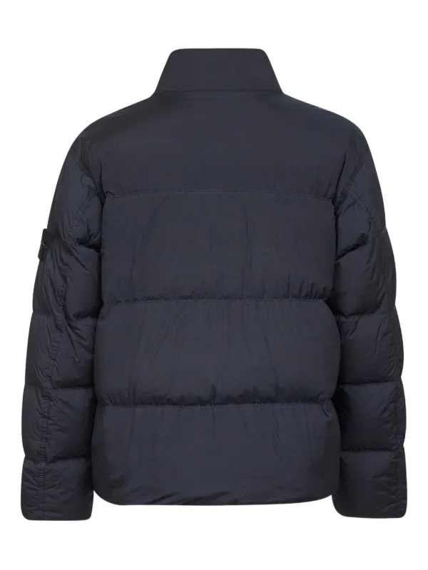 Stone Island logo-patch Puffer Jacket Blue FARFETCH GE