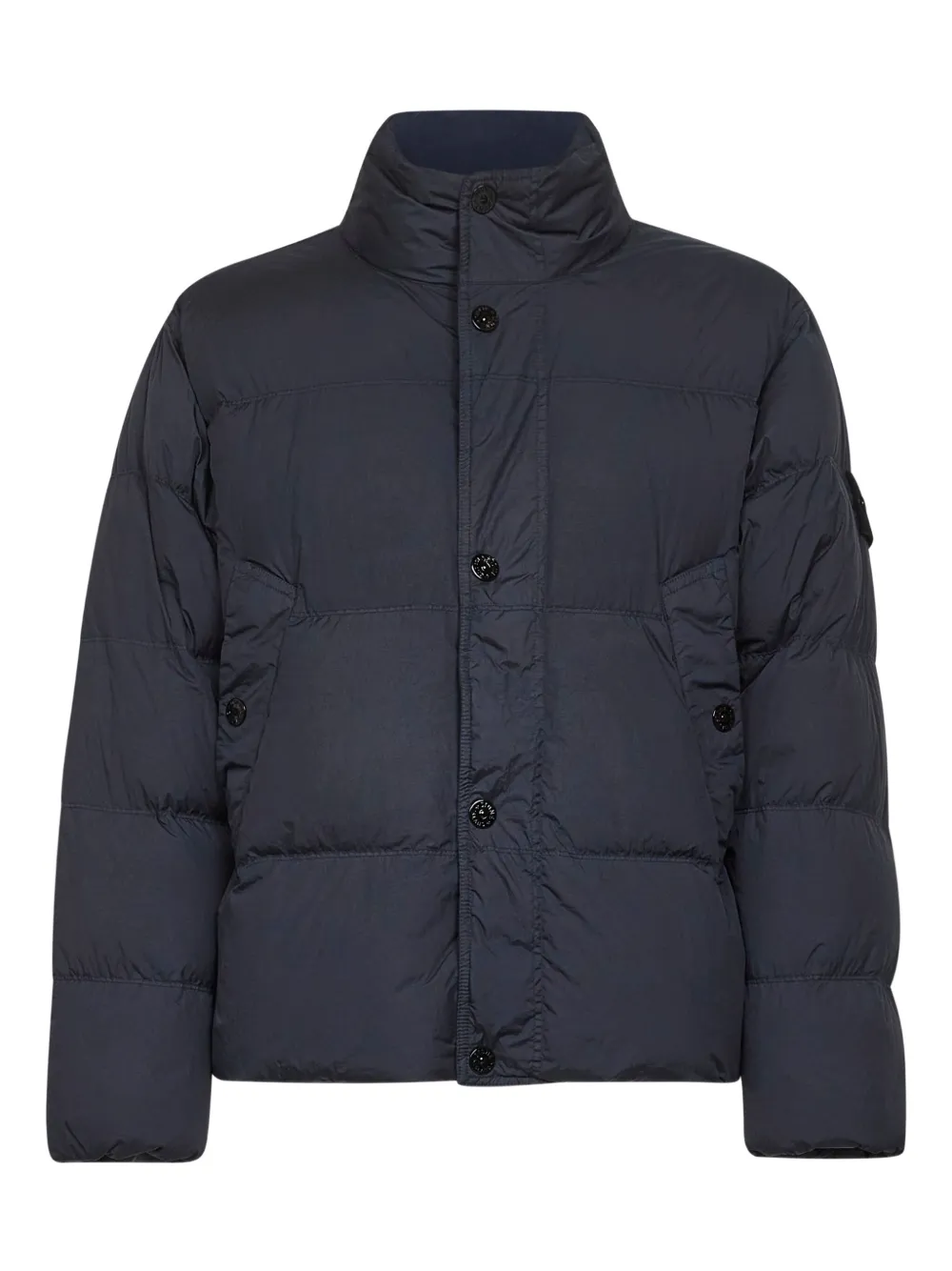 Stone Island logo-patch puffer jacket Blauw
