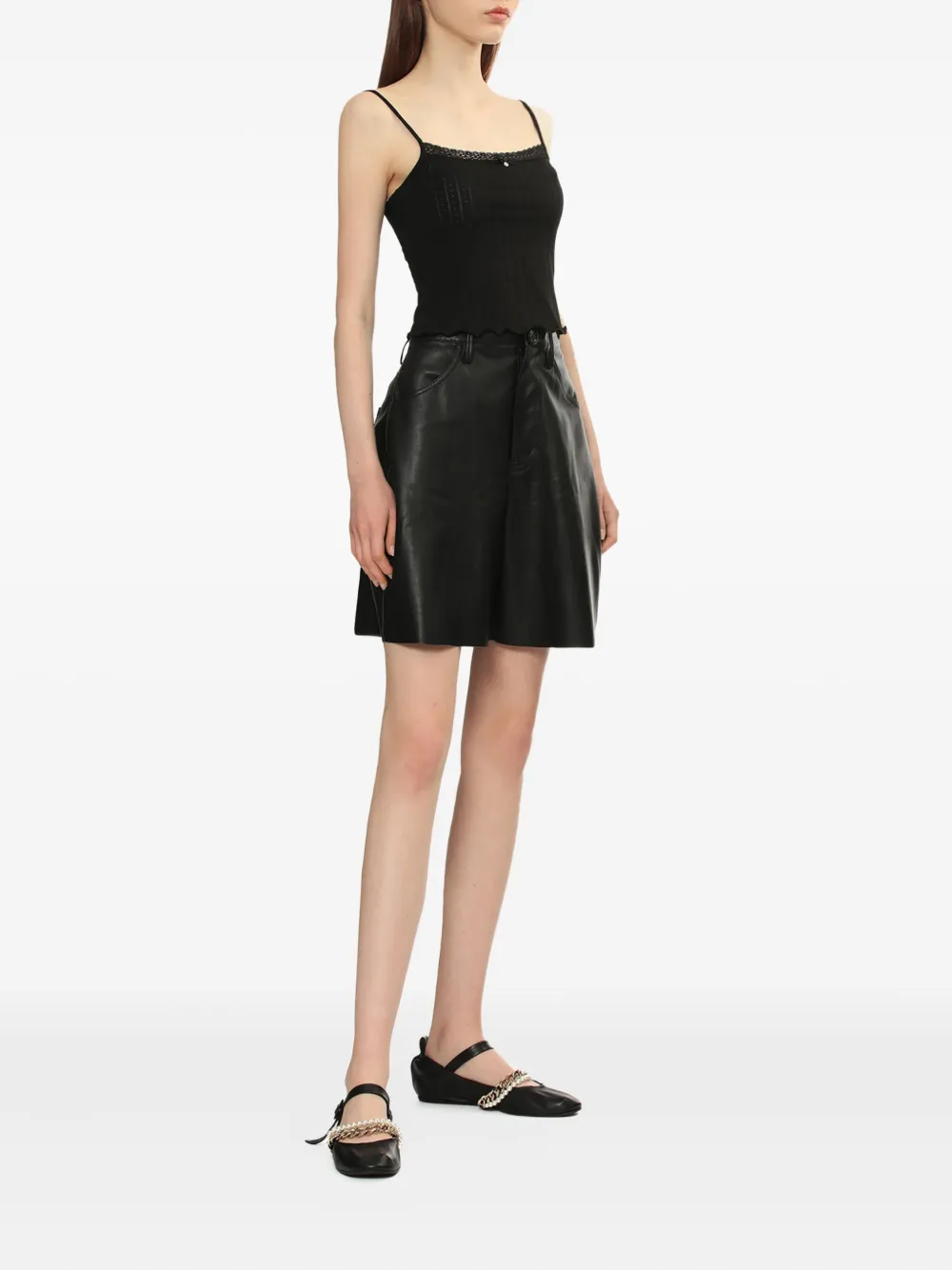 BAPY BY *A BATHING APE® lace-trimmed ribbed top | Vests & Tank Tops | Image 2
