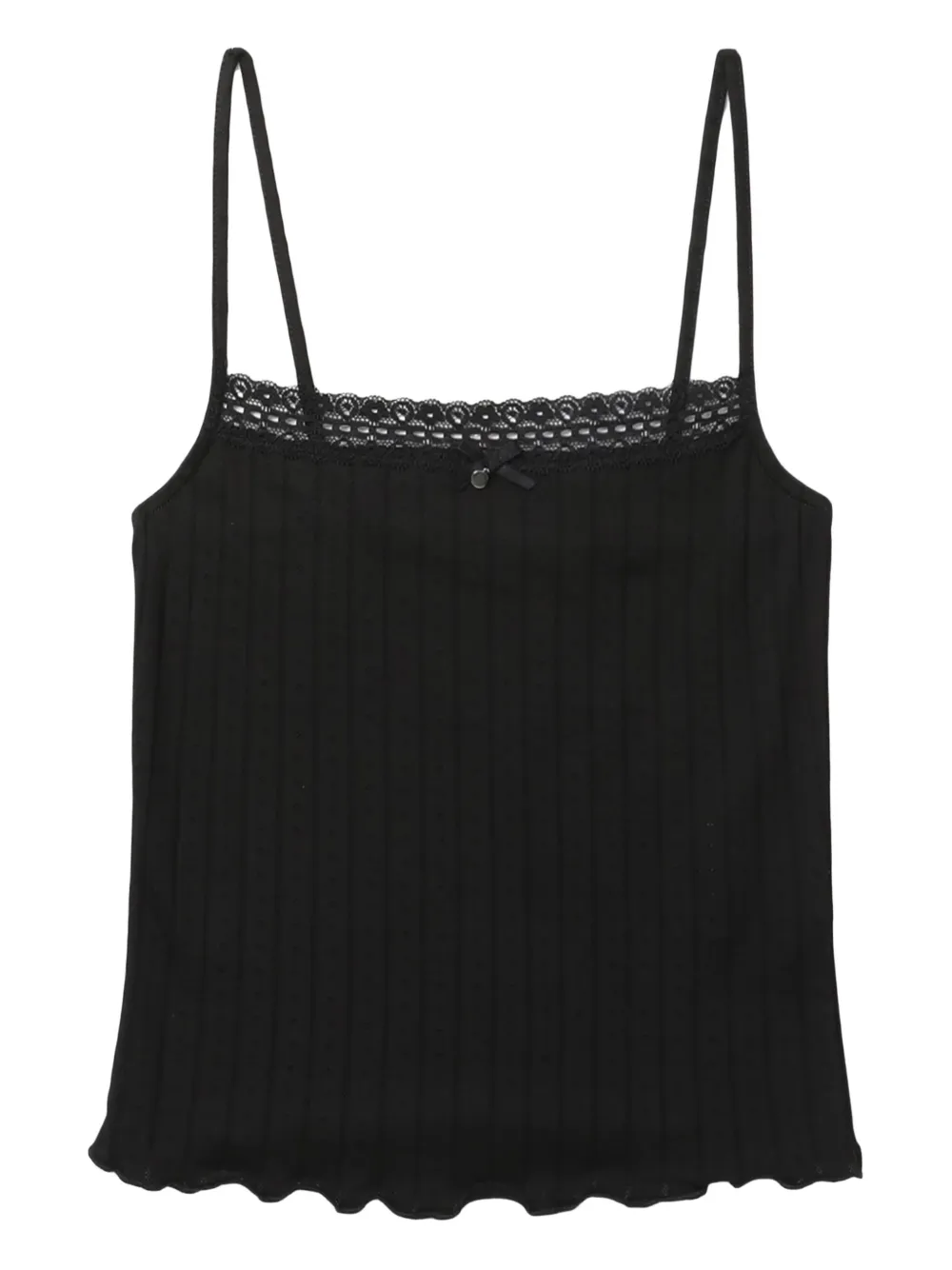 BAPY BY *A BATHING APE® lace-trimmed ribbed top | Black | Image 1