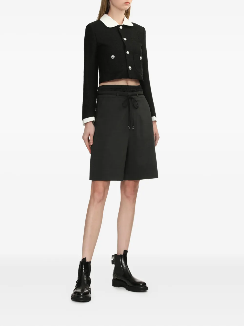 BAPY BY *A BATHING APE Jack met Peter Pan kraag en knoop Zwart