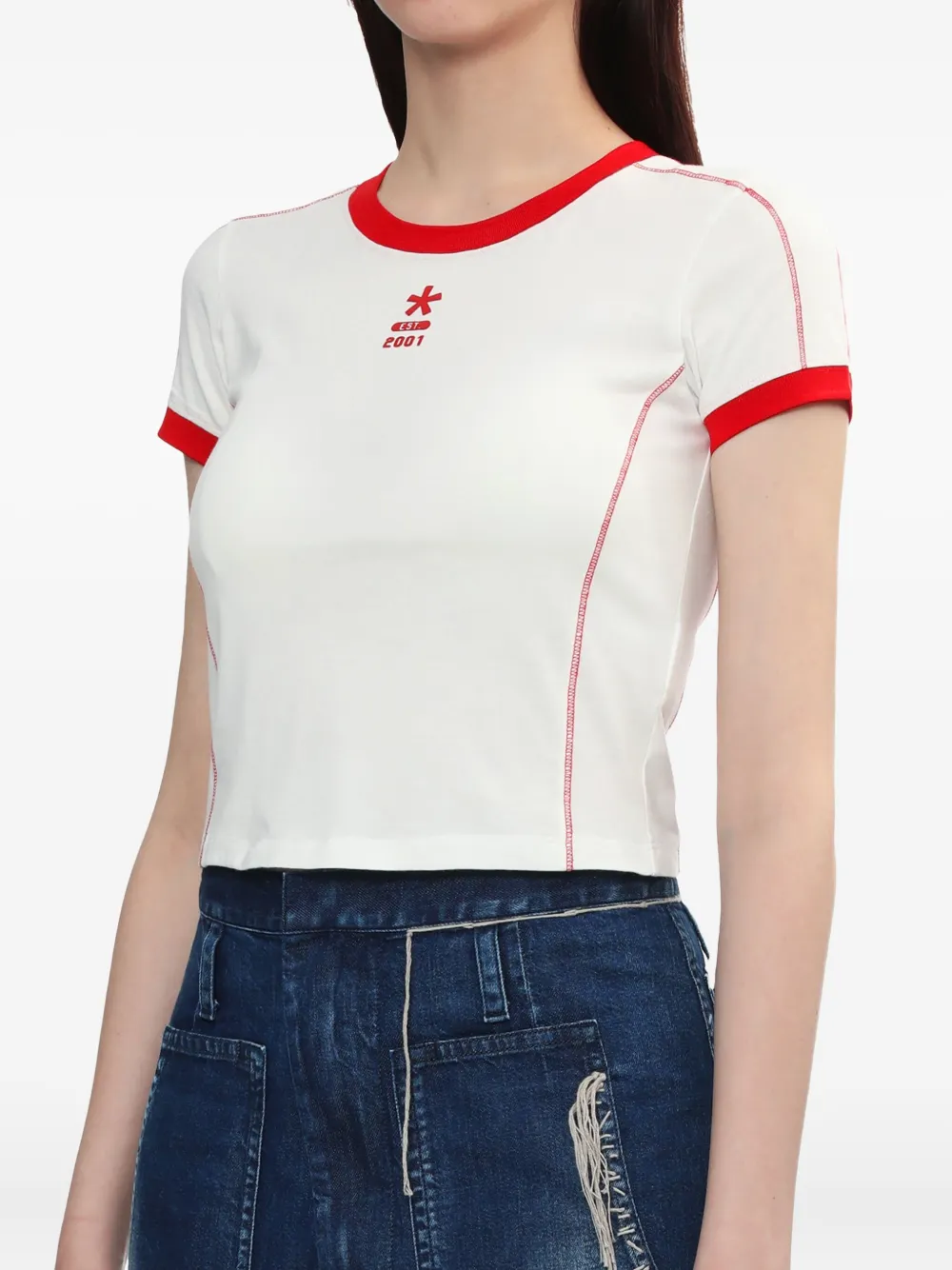 Bapy By *a Bathing Ape® Contrast-stitch T-shirt In White