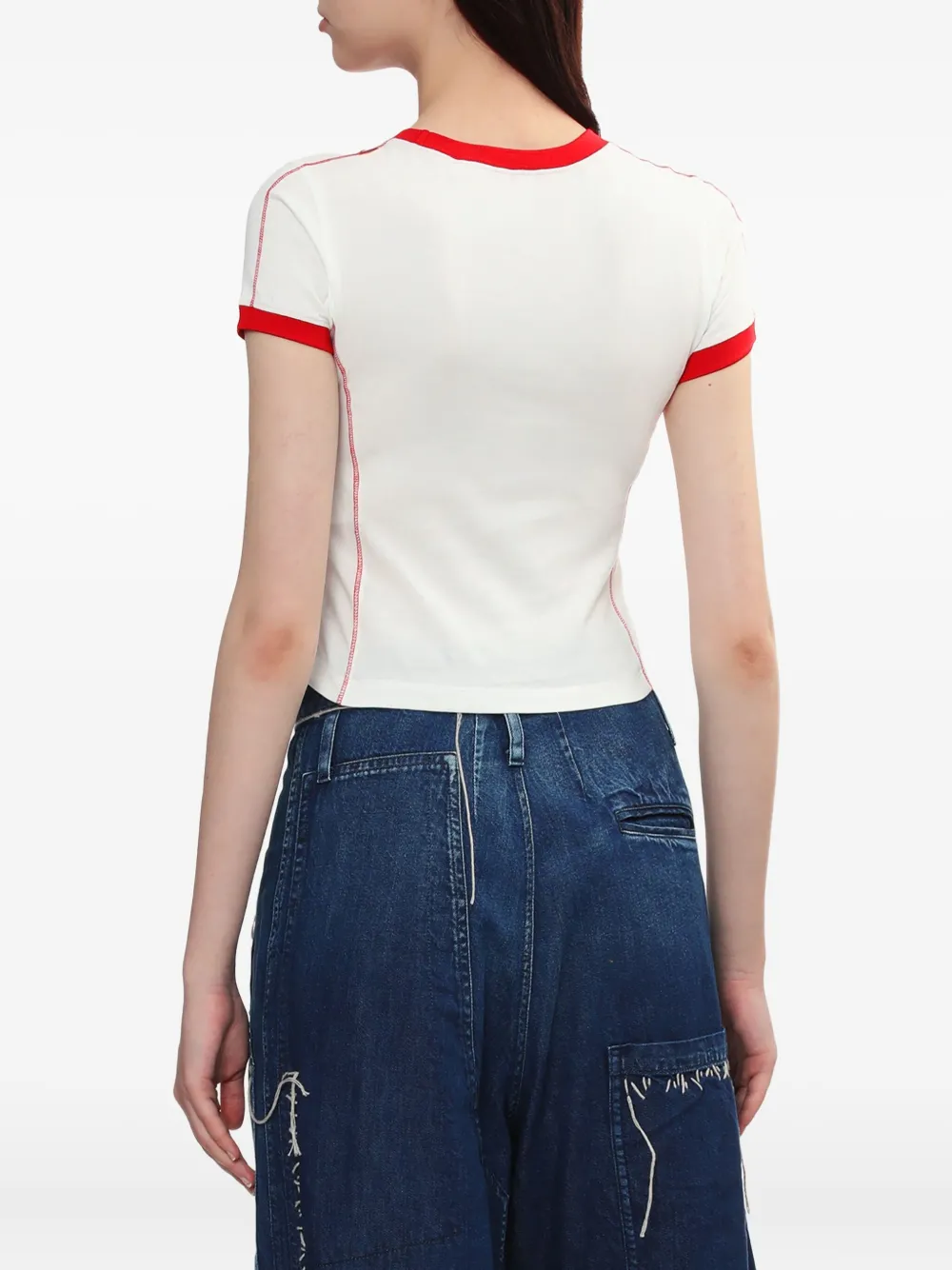 Bapy By *a Bathing Ape® Contrast-stitch T-shirt In White