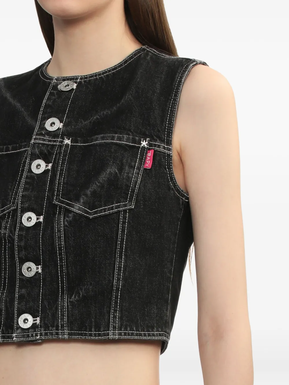 Bapy By *a Bathing Ape® Button-fastening Sleeveless Vest In Black
