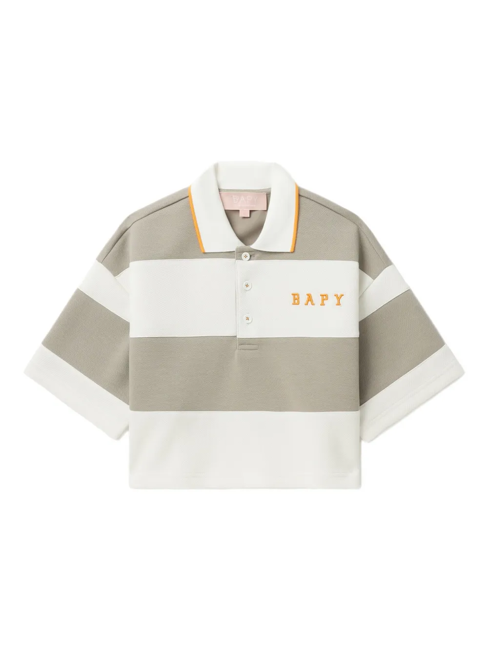 striped panelled polo top