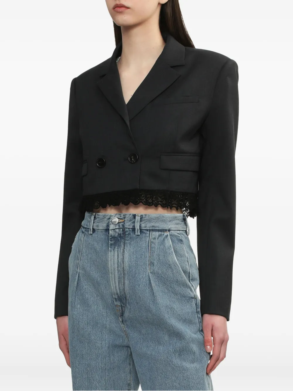 BAPY BY *A BATHING APE Cropped jack met kanten afwerking Zwart