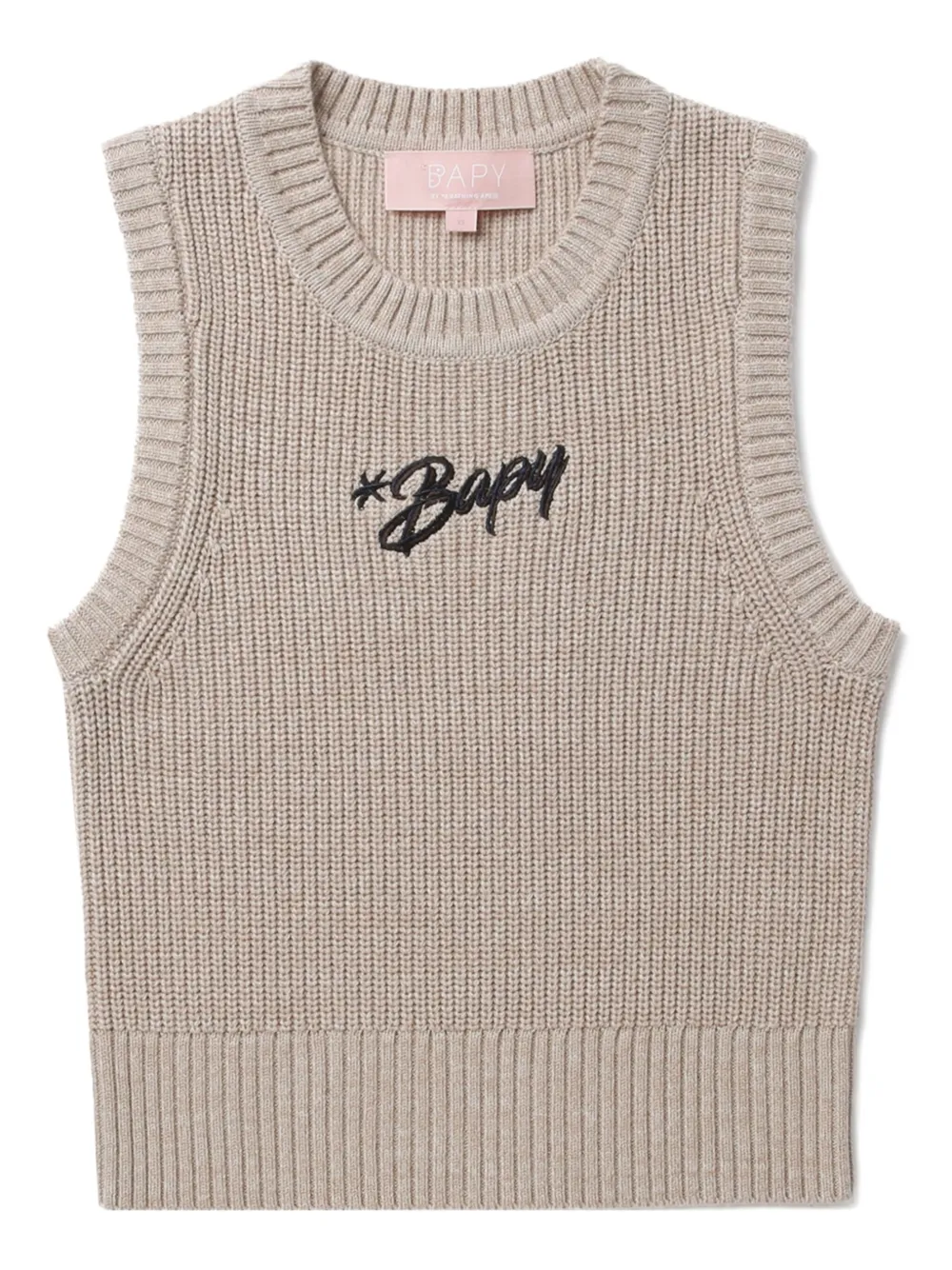 Bapy By *a Bathing Ape® Embroidered Sleeveless Knit Top In Neutral