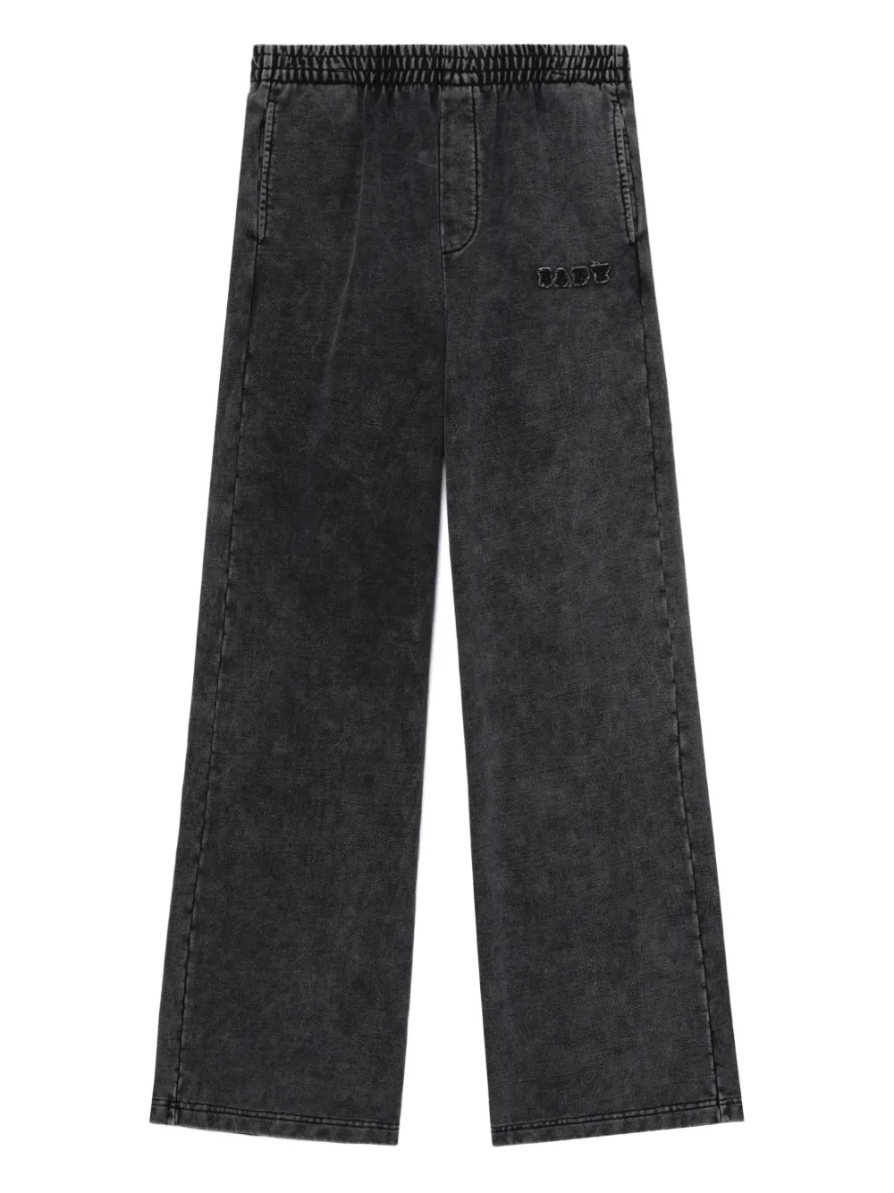 Bapy By *a Bathing Ape® Elastic-waist Embroidered Straight Trousers In Gray