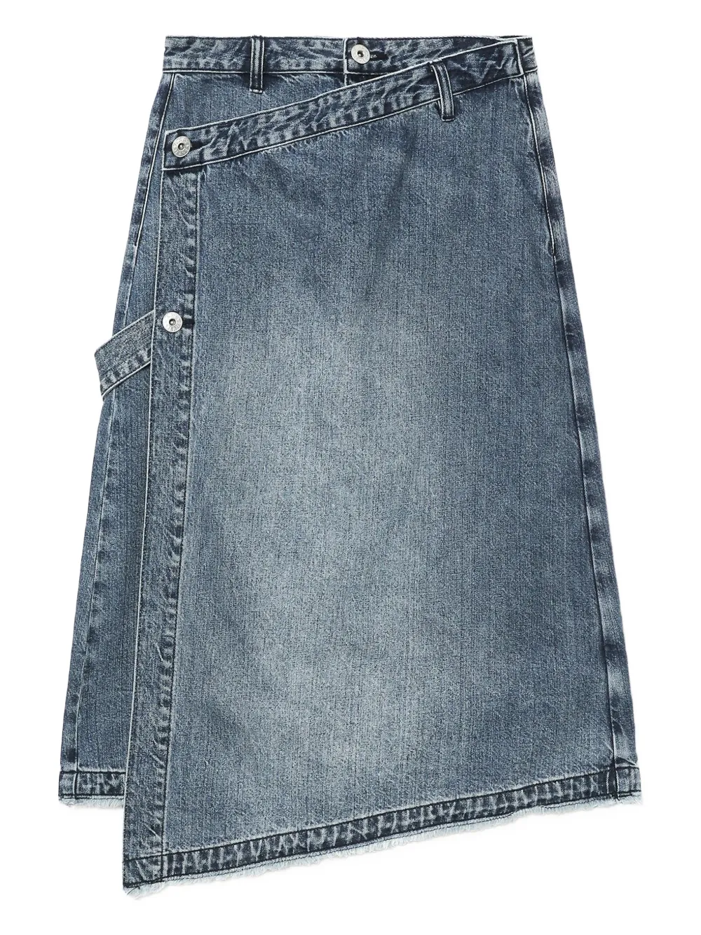 Bapy By *a Bathing Ape® Asymmetrical Wrap Denim Midi Skirt In Blue