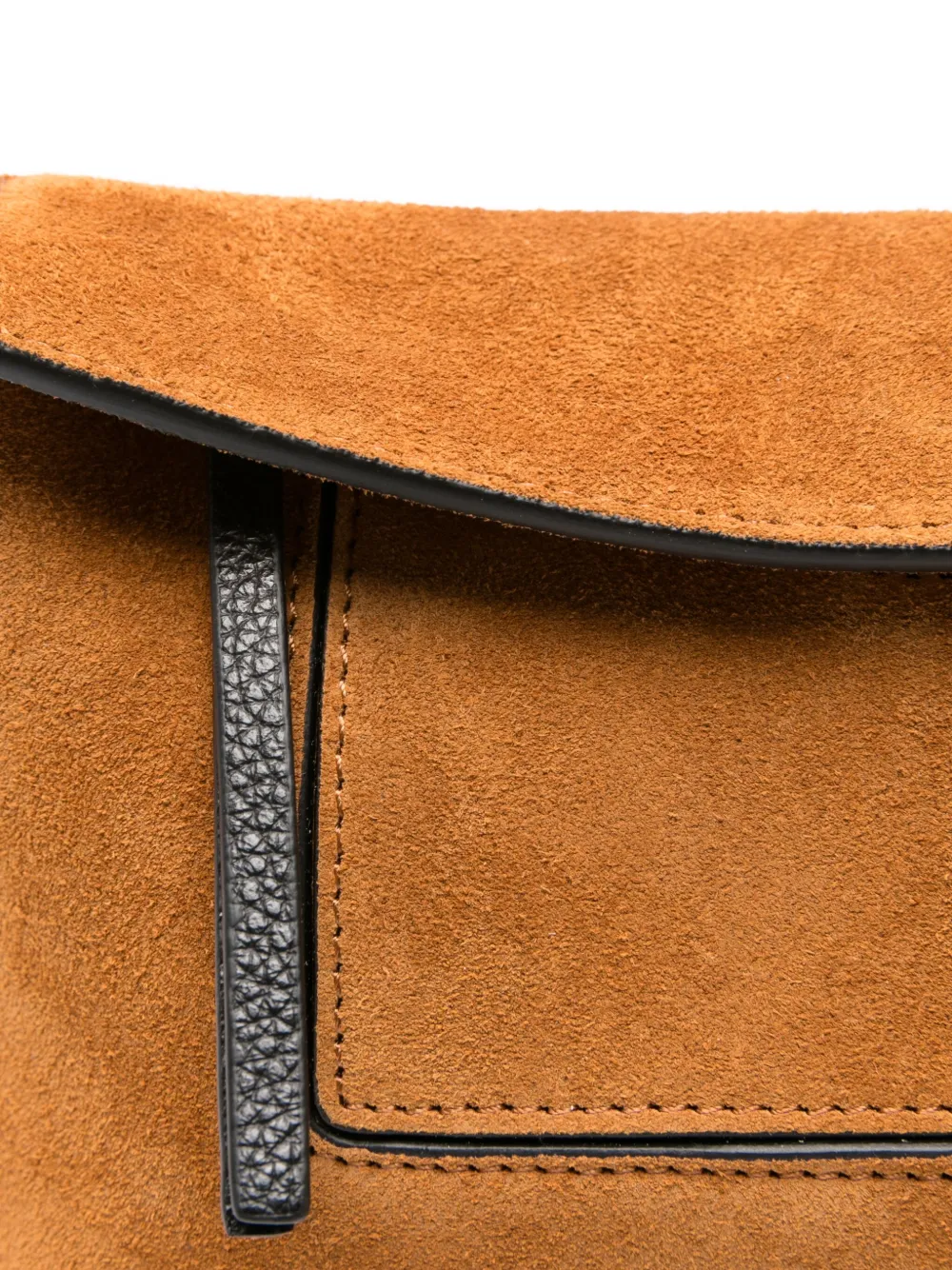 Wandler mini Penelope Slouch suede flap pocket bag Bruin