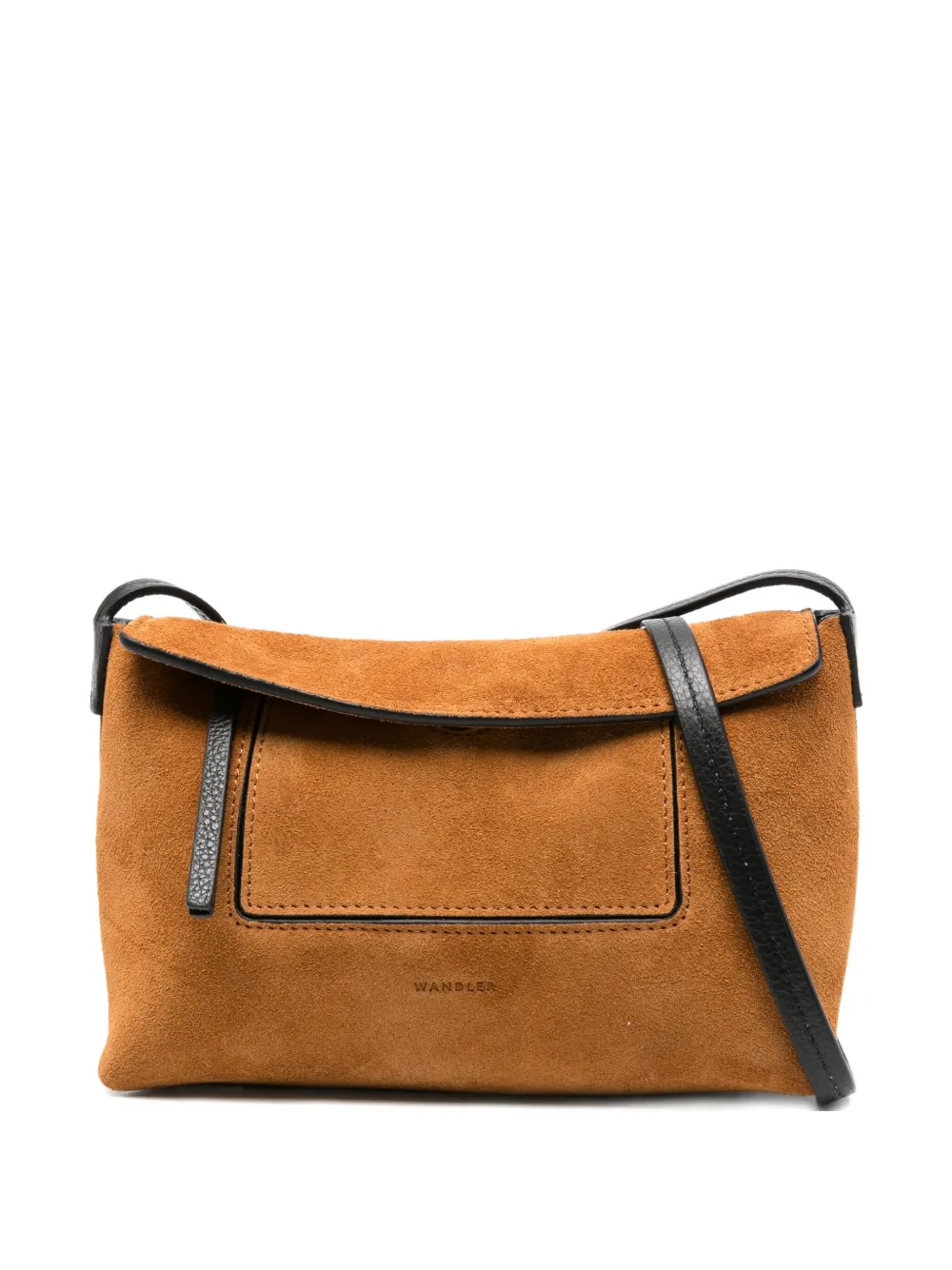 Wandler mini Penelope Slouch suede flap pocket bag Bruin