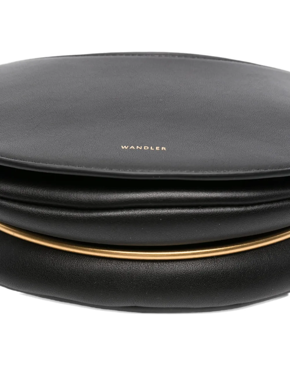 Wandler Kate crescent-shaped leather shoulder bag Zwart