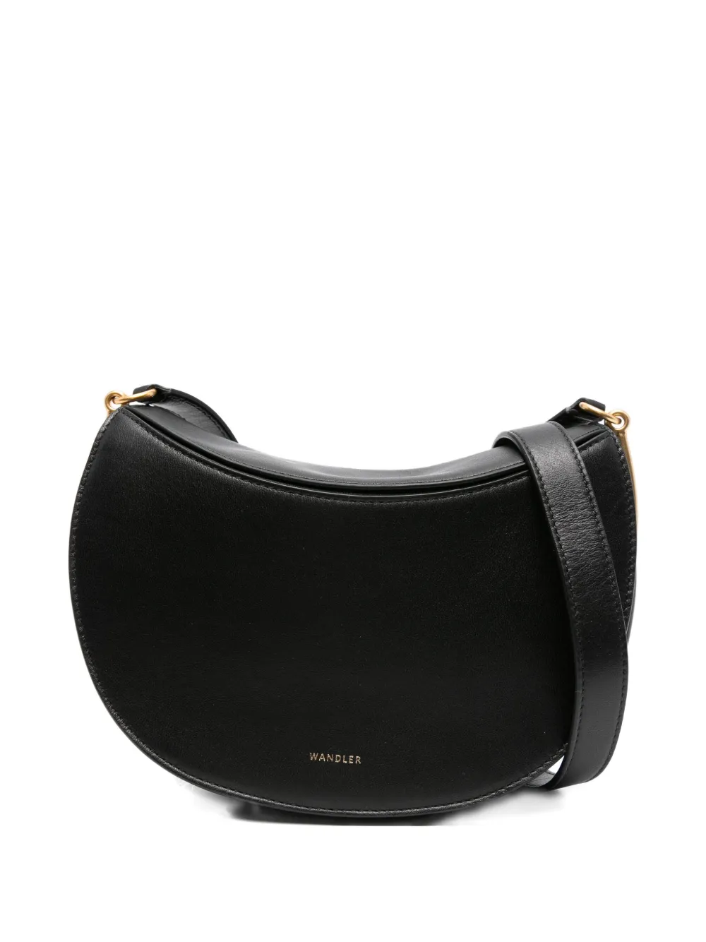 Wandler Kate crescent-shaped leather shoulder bag Zwart