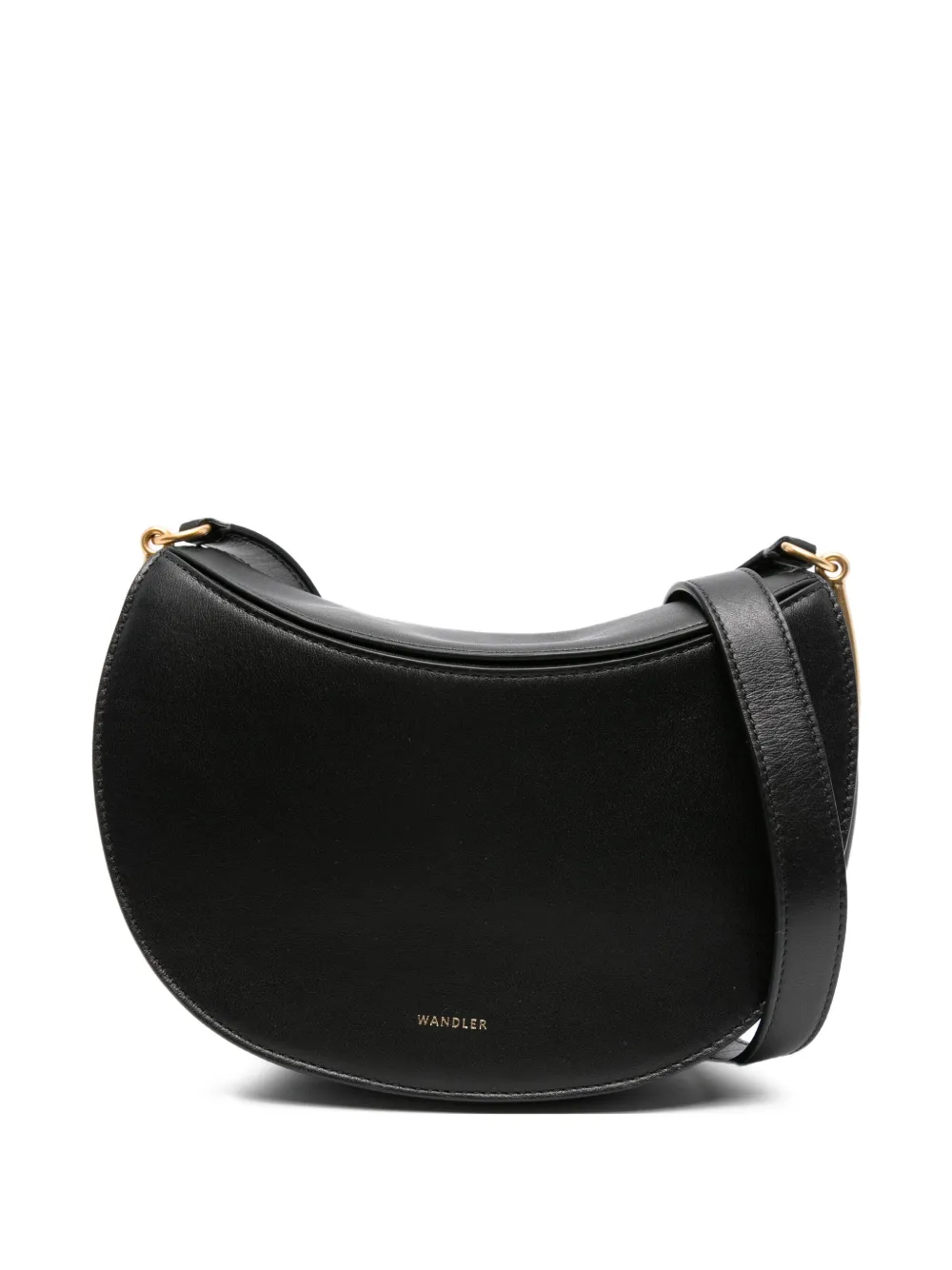 Wandler Kate crescent-shaped leather shoulder bag Zwart
