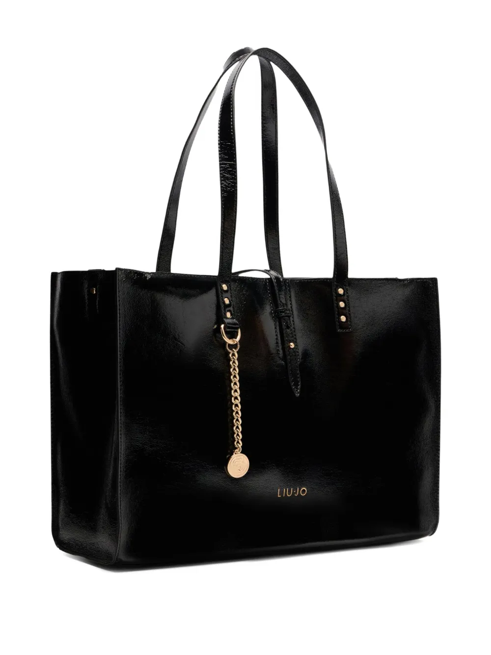 LIU JO large stud-embellished tote bag Zwart