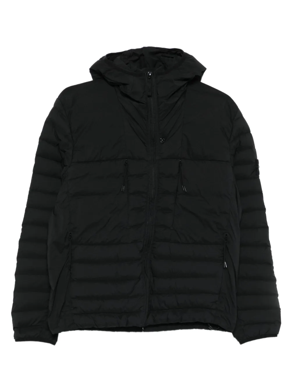 Stone Island 4100020 gewatteerd jack met capuchon Zwart