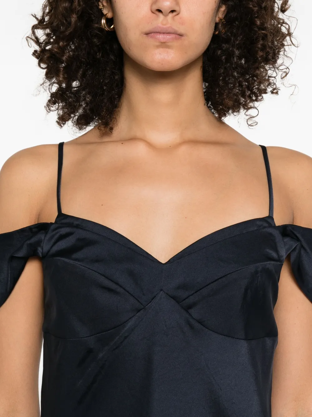 Theory Off-shoulder midi-jurk Blauw