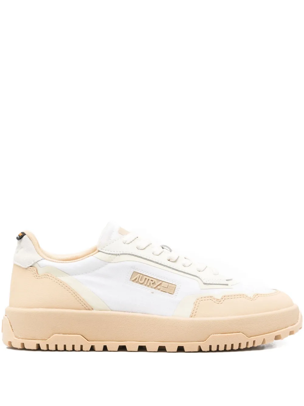 Autry panelled lace-up sneakers White
