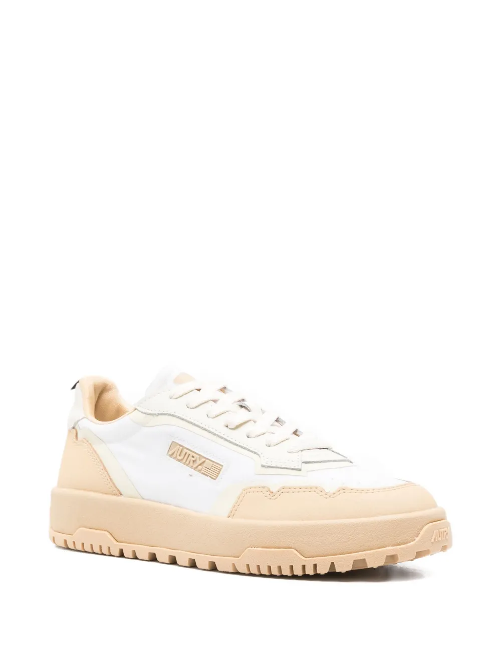 Autry panelled lace-up sneakers White