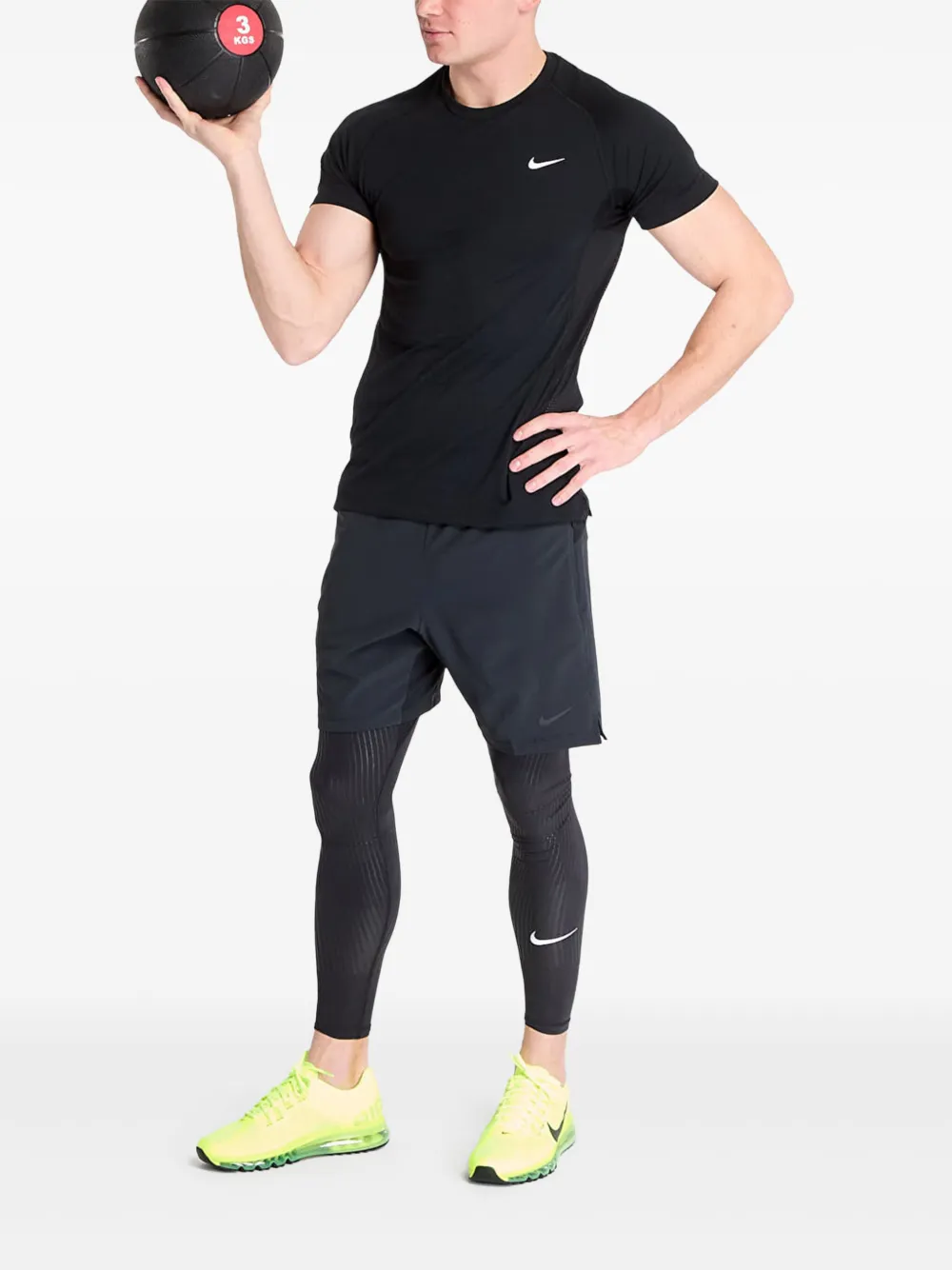 Nike Recovery legging met textuur en vlakken Zwart