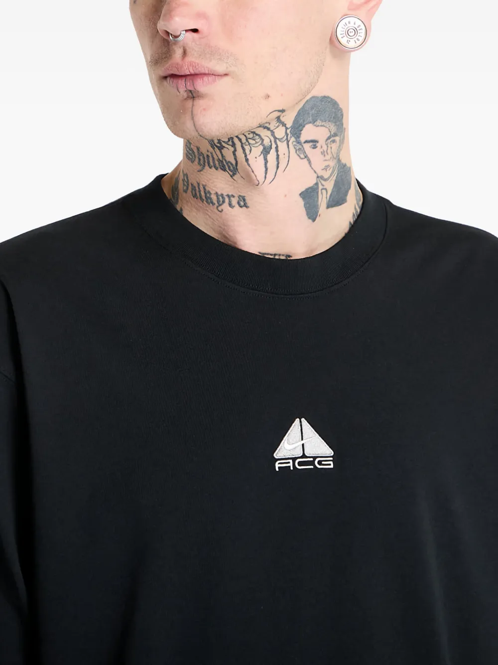 Nike logo-detail long-sleeve T-shirt Zwart
