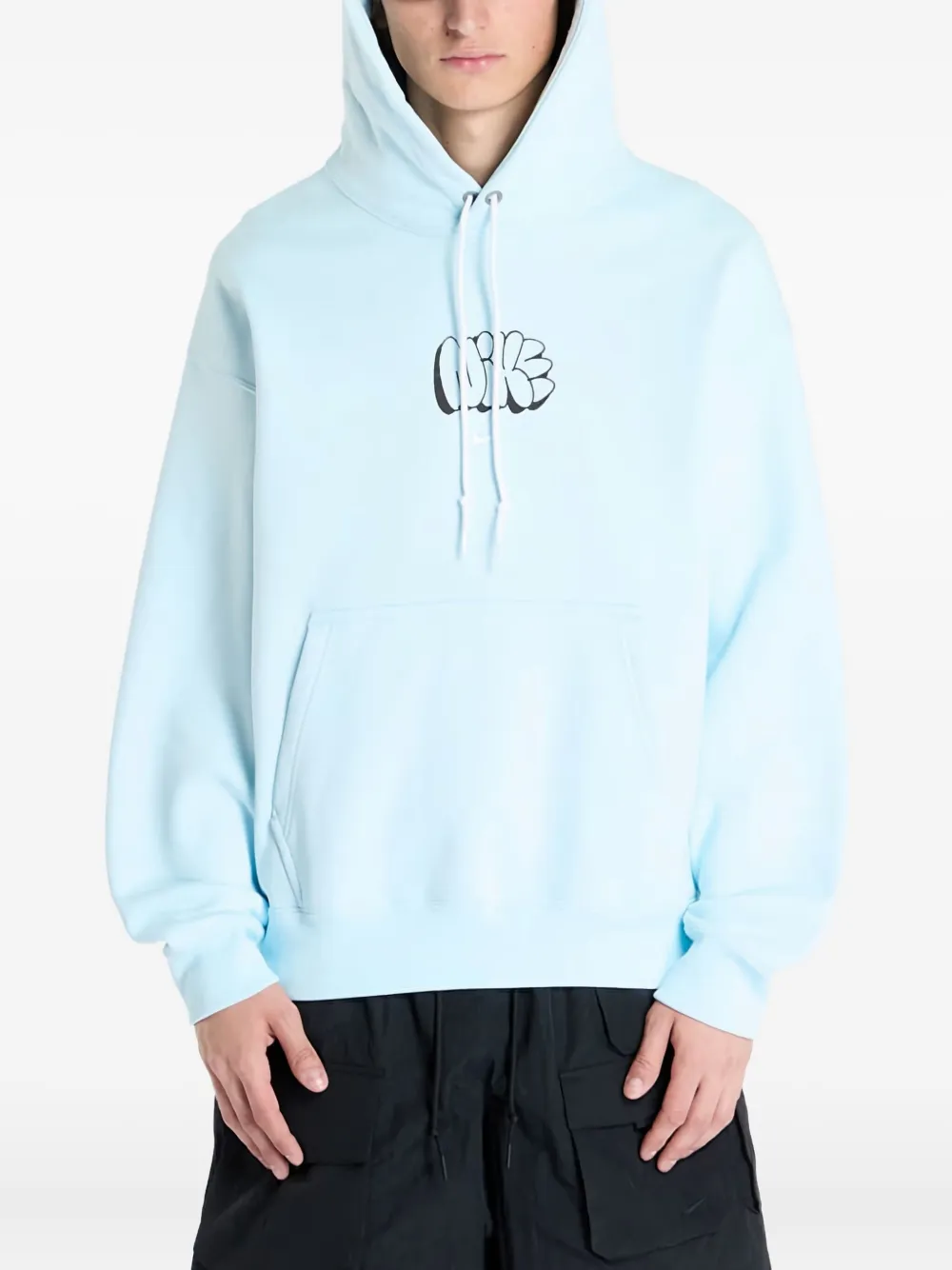 Nike Solo Swoosh fleece hoodie Blauw