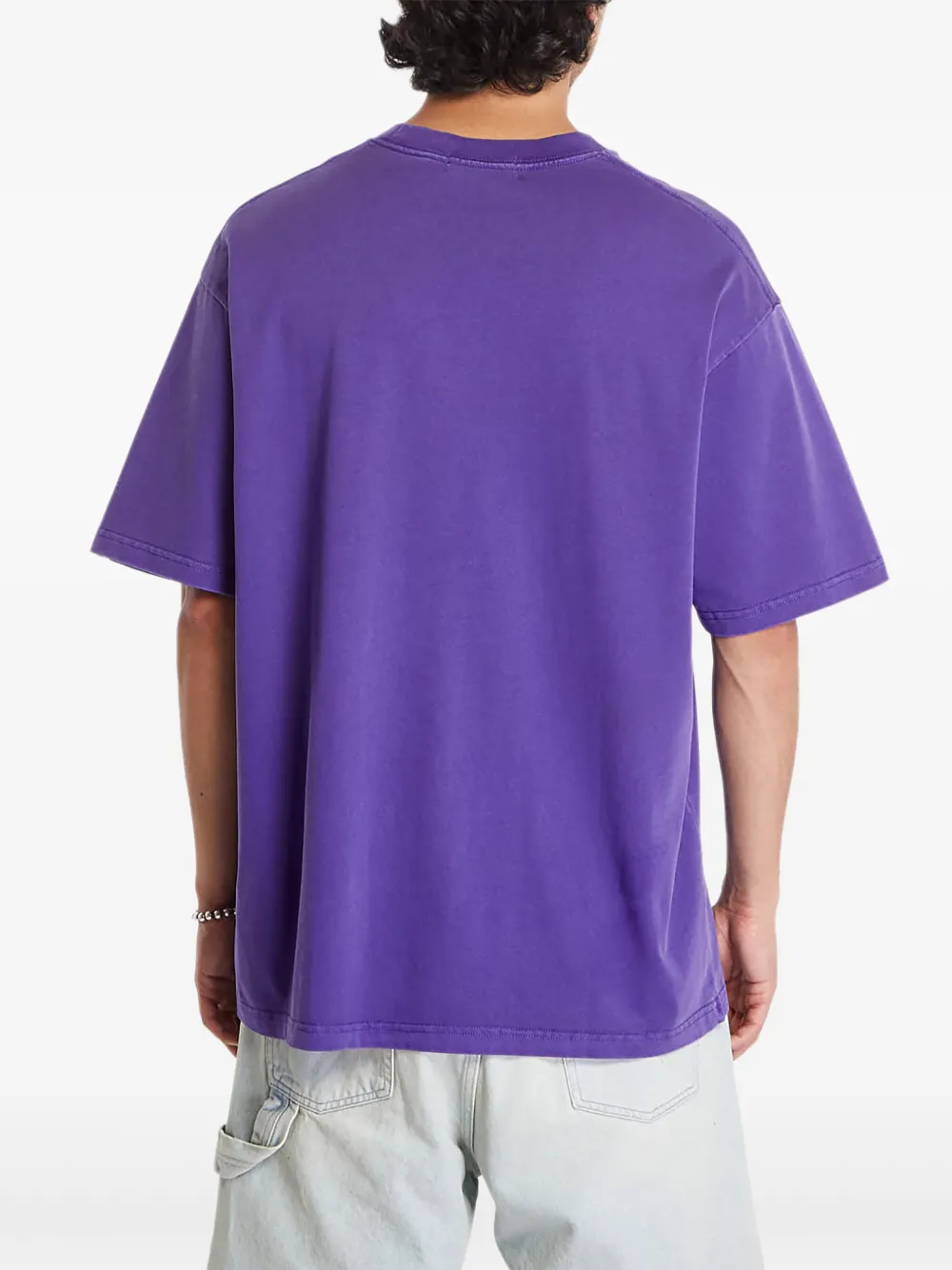 A BATHING APE T-shirt met logo van stras Paars