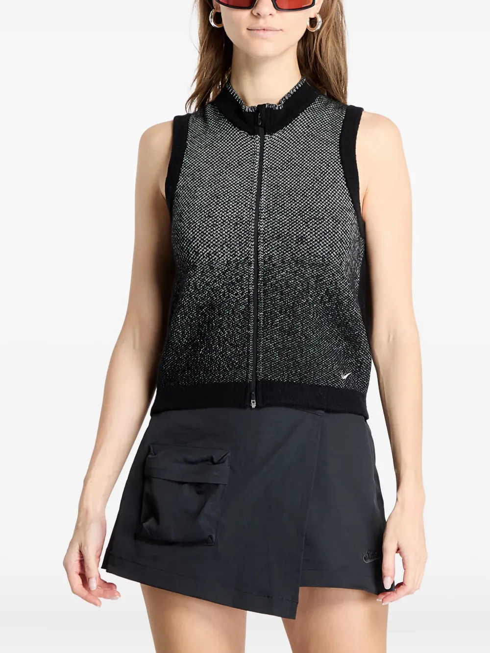 Nike Zip-fastening Running Gilet In Black