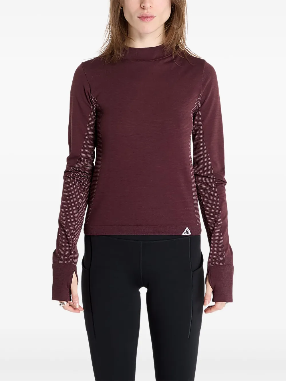 Nike Women S Acg Delta River Baselayer Longsleeve Top Burgundy Crush In Burgundy