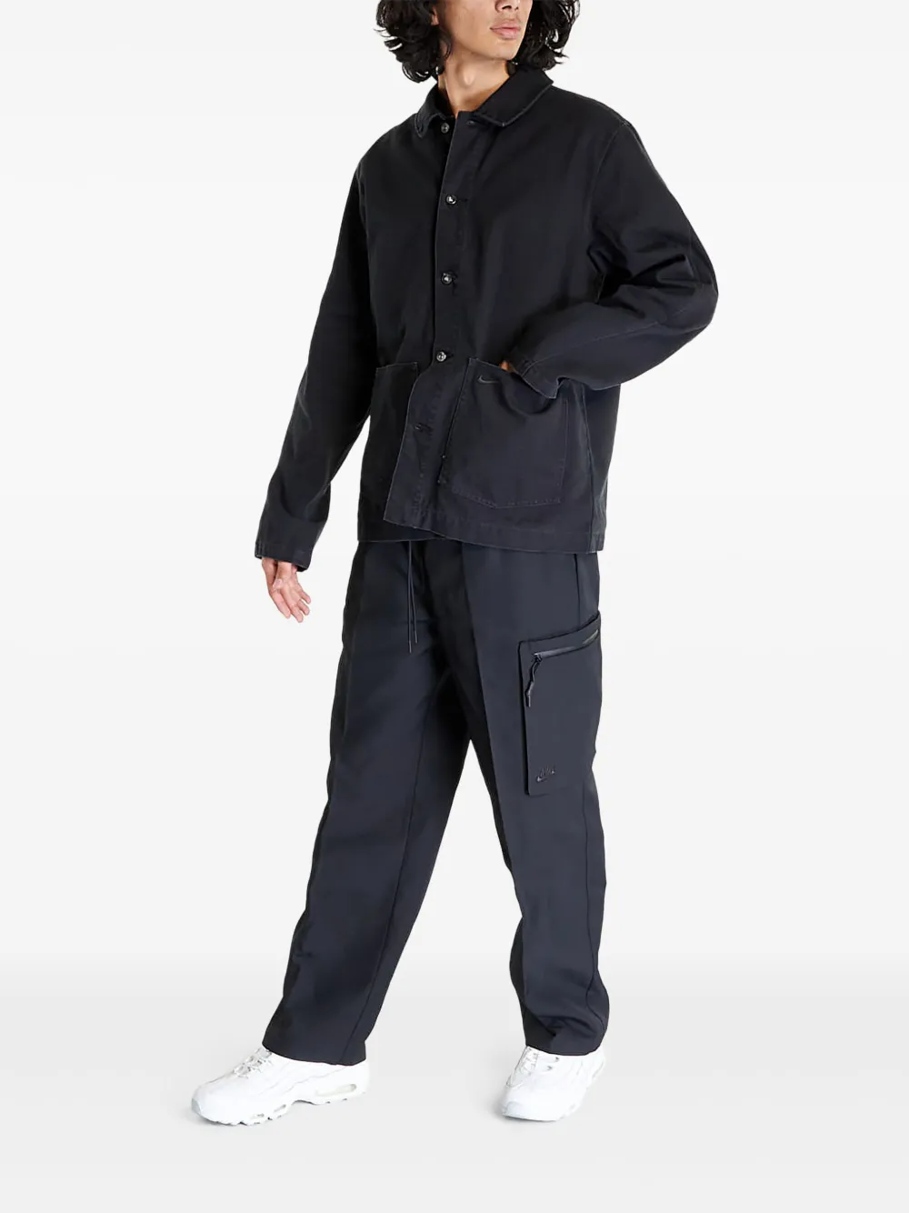 Nike button-fastening patch-pocket jacket Zwart