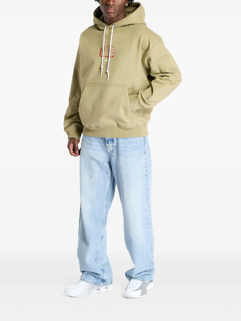 Nike Solo fleece hoodie met Swoosh-logo Groen
