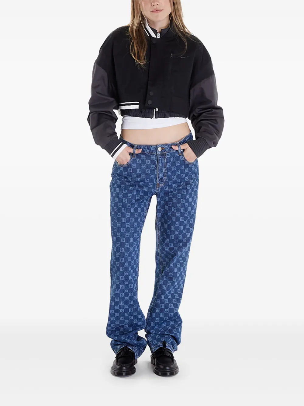 Nike zip-up bomber jacket Zwart