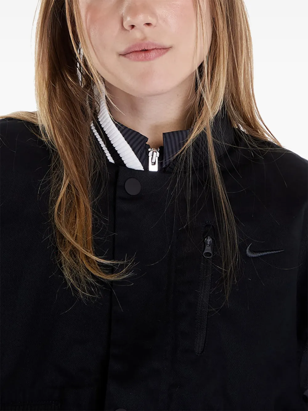 Nike zip-up bomber jacket Zwart