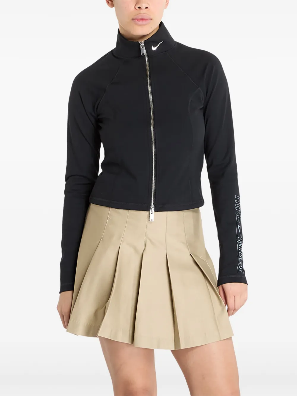 Nike zip-front long-sleeve jacket | Black | Image 1